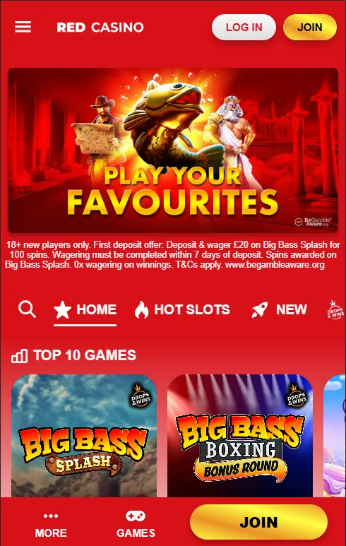 Red Casino mobile application